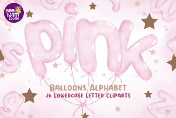 Download Watercolor Pink Balloons Alphabet, Fonts - Alphabet Collection