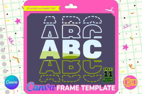 Download Draft Stacked Alphabet Canva Frame - Alphabet Collection