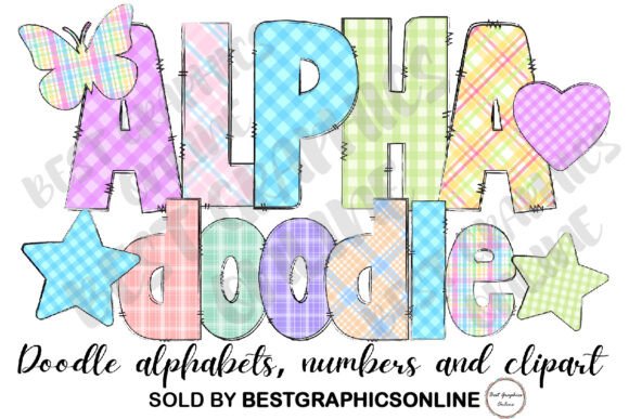 Download Plaid Alphabet Doodle Letters Numbers - Alphabet Collection
